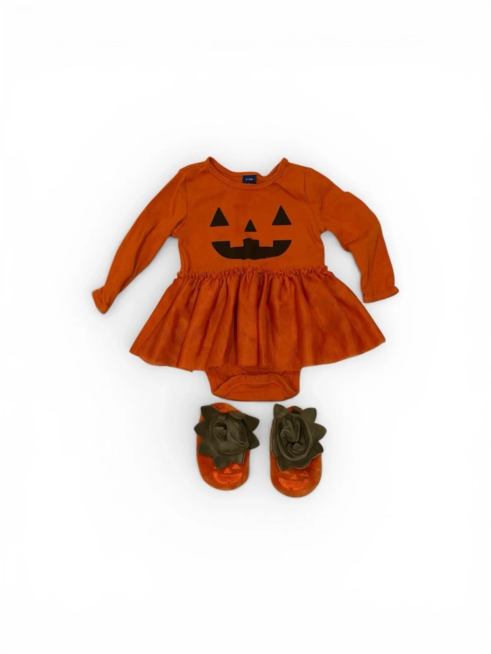 Old Navy Halloween Pumpkin Skirted Baby Bodysuit 6-12 Months